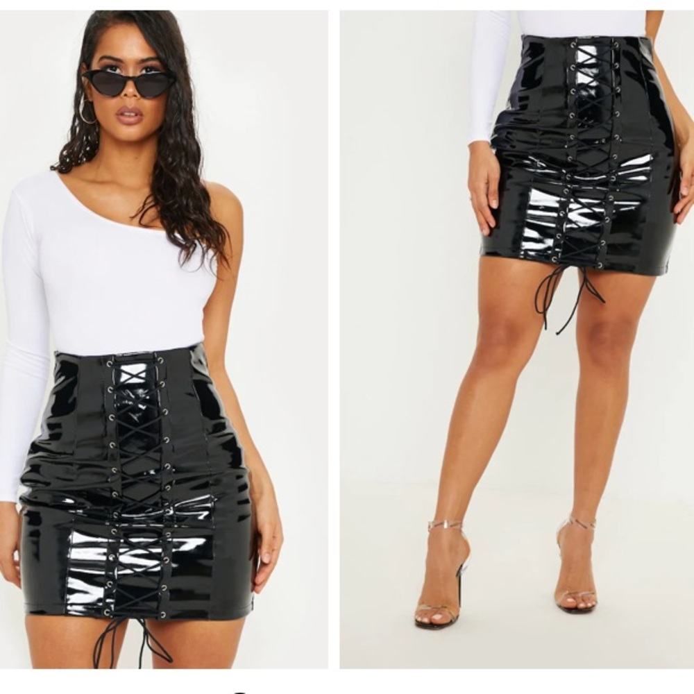 Black vinyl skirt